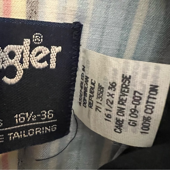 Vintage 90s Wrangler Brushpopper Western Shirt Striped 16.5 - 36 Cowboy Cut - Picture 4 of 4